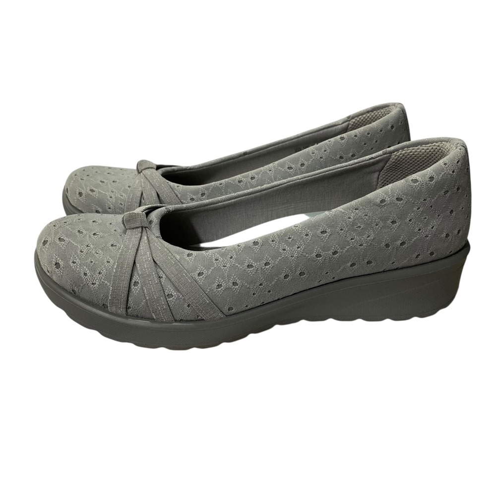 LifeStride Bzees Gem 2 Ballet Flat Wedge Stretch Air Step 9 Gray Arch Support